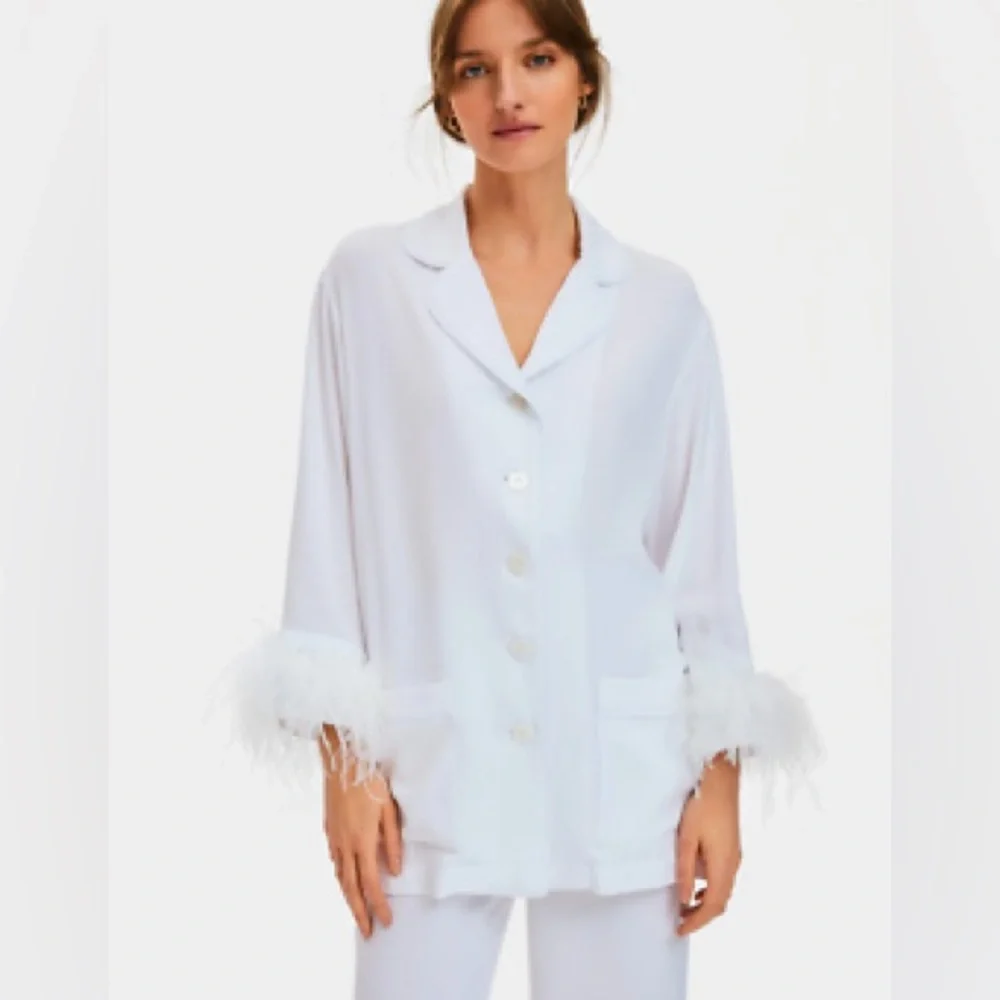 Sleeper Feather Blouse Pajama Top XS - Picture 2 of 8